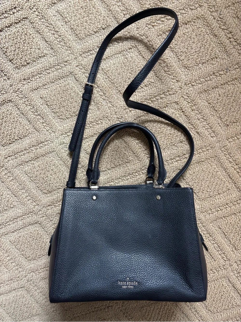 kate spade Black Pebbled Leather Top-Handle Crossbody Bag